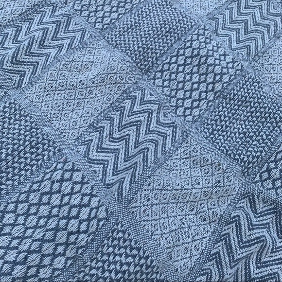 Bloomingville Farmhouse Cottagecore Fringe Grey Patchwork Woven Throw Blanket - Picture 2 of 4